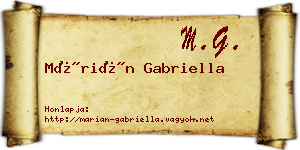 Márián Gabriella névjegykártya